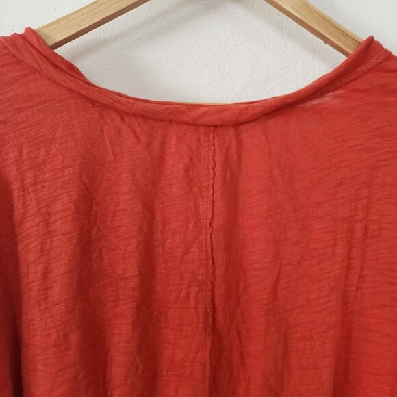 Womens We The Free Orange Flowy Large Shirt - Picture 7 of 7